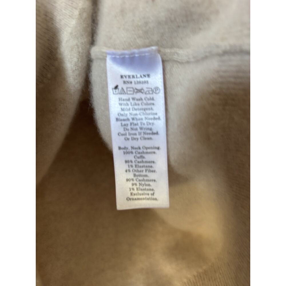 Everlane Sweater Medium Beige Crew Neck Cashmere Blend Womens - Picture 4 of 6